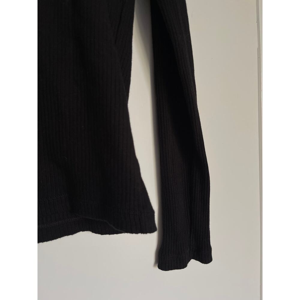 Uniqlo — Black Ribbed High Neck T-Shirt Long Sleeve — Women's Size Small NWT NEW - Picture 12 of 16